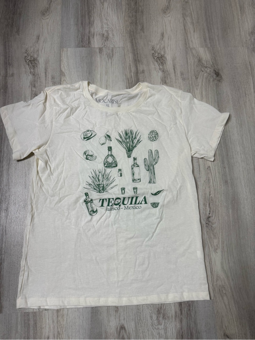 Tequila Graphic Tee — White with Green Print